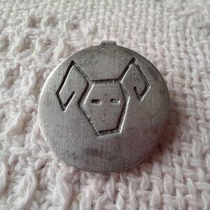 Vintage Aries Pendant Brutalist Jewelry Aitkens Pewter Zodiac Astrology Men